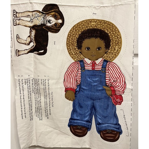 Cranston VIP Amos & Puppy Oh You Beautiful Doll Cut & Sew Fabric Panel Vintage - Picture 2 of 3